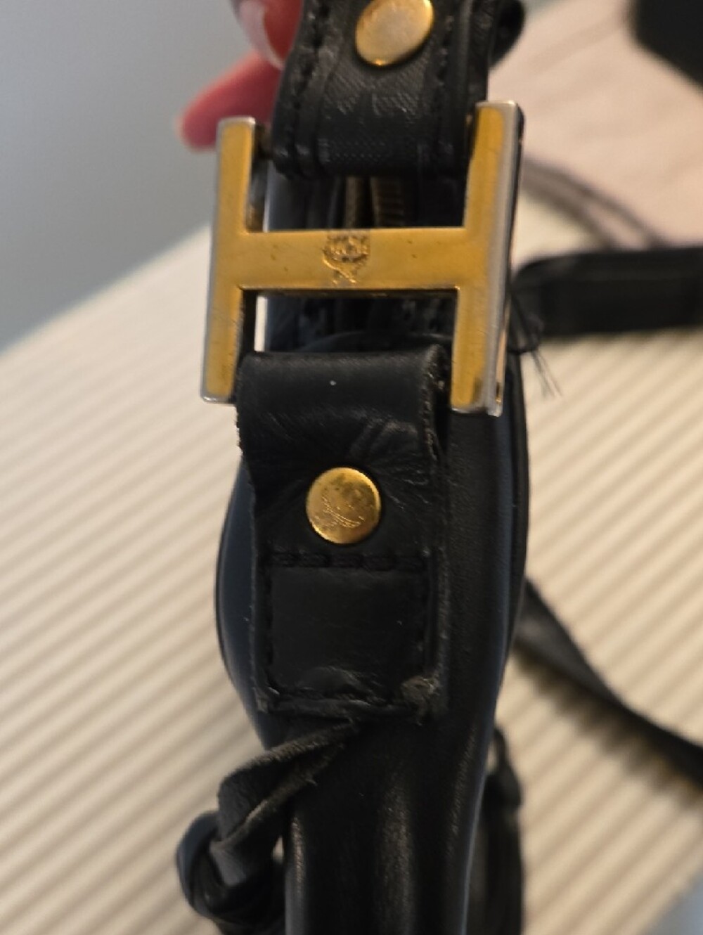 MCM Black Round Crossbody with Tassel Details - Picture 2 of 5